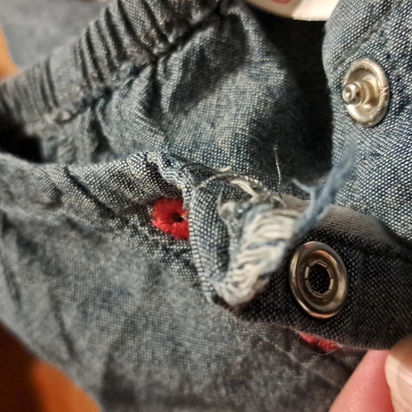 Gymboree girls size 7 chambray romper 3/4 sleeve - Picture 3 of 3